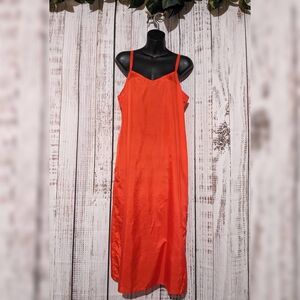 Johnny Was Vintage Bright Red Silk Slip Dress W/ Spaghetti Straps